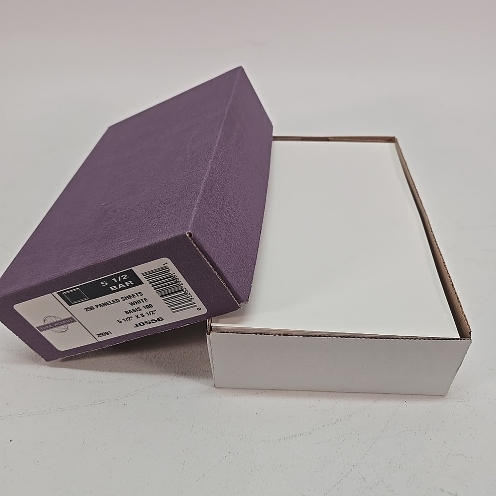 Park Avenue 5.5 Bar‎ Foldable Paneled Sheets Note Cards White  Lot of 250
